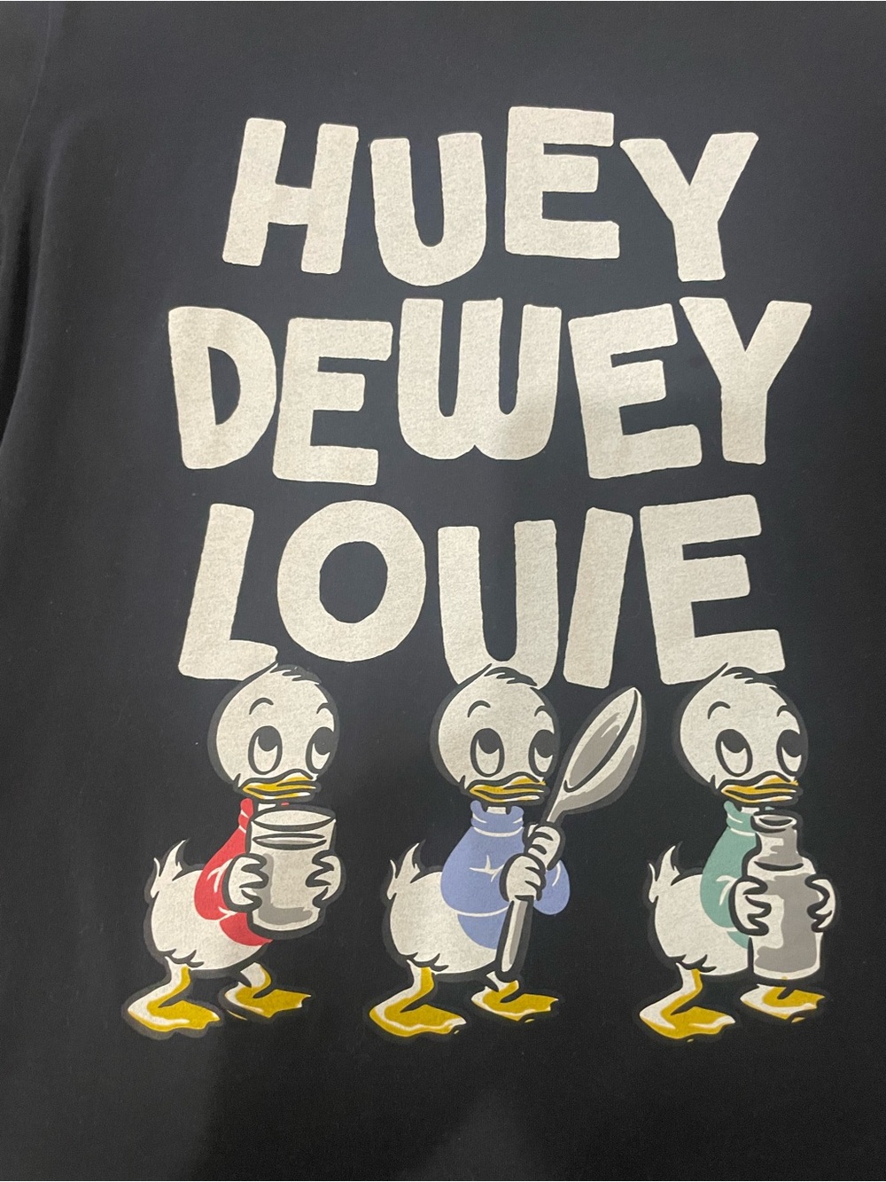 🐨3for$20🐨 Uniqlo/Disney-Huey Dewey Louie Duck Trio Graphic Tee - Black